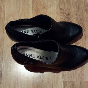 Anne Klein Black Leather Booties